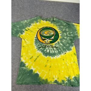 Vintage Grateful Dead Green Bay Packers Tie Dye T-Shirt Mens XL Single Stitch